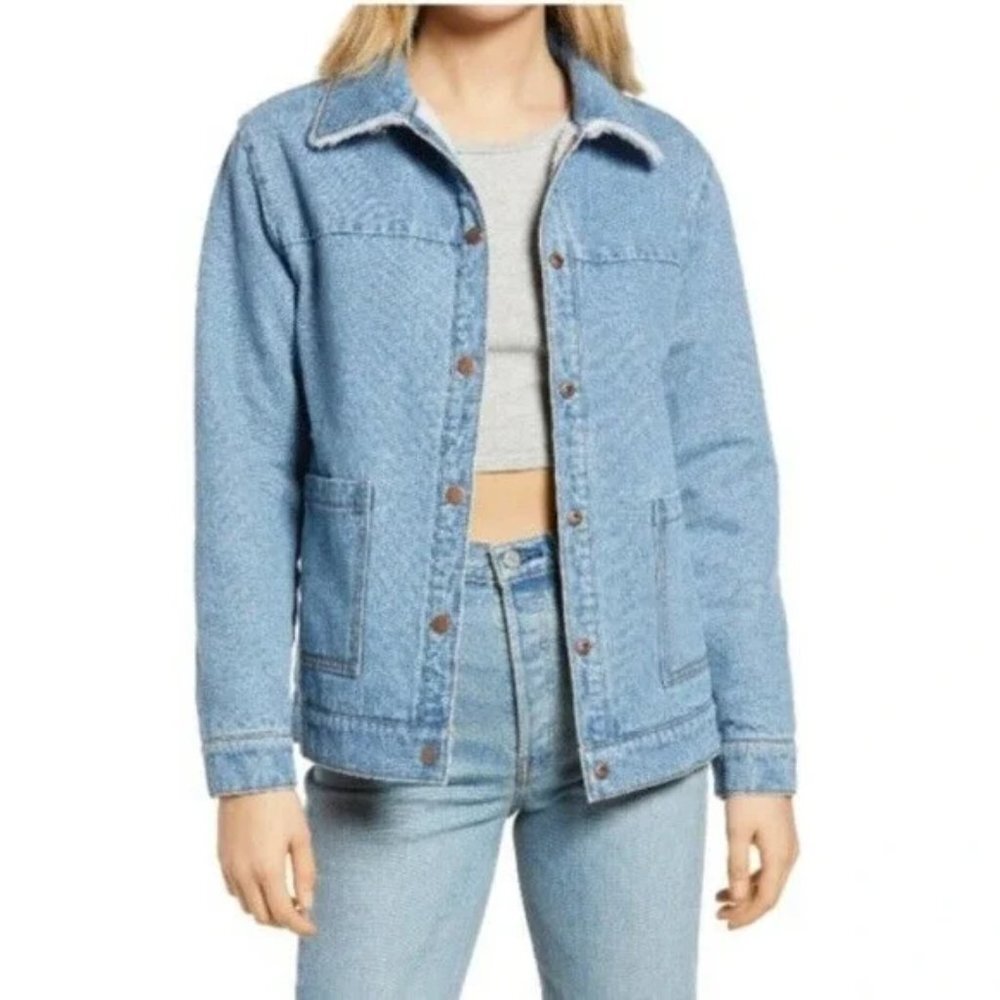 Bp. Reversible Faux Fur Denim Jacket
